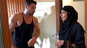 arab slut gags on four cocks in wild gangbang frenzy