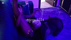 tattooed fishnet babe licks pussy in her first wild lesbian experience