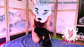 yiffyfosque worships fursuit in redhead crossdressing transformation roleplay