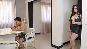 antonella jones lures two hung studs for double blowjob then bends for hardcore doggystyle ass pounding and cum mouthful