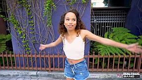 beautiful ebony teen cecilia lion rides cock hard after casting interview and blowjob