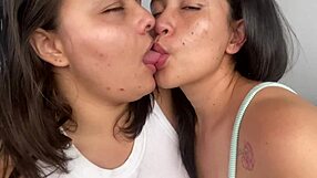LESBIAN GIRLS KISS PASSIONATELY then dive in SUCKING FAT ASSES and LICKING TIGHT ASSHOLES!