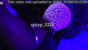 tattooed fishnet babe licks pussy in her first wild lesbian experience