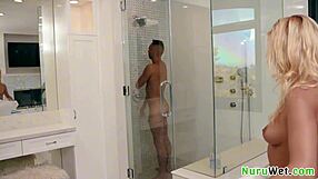 busty blonde nuru masseuse cherry kiss oils up milan ponjevic for wet pussy rub