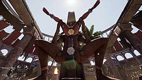 ancient statue pounds lara croft's tight ass in bdsm outfit 3d hentai