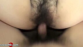 oh man that sultry asian with the hairy pussy creams so hard from her first toy kiss