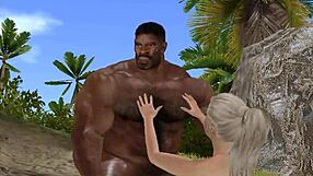 beach bimbo scores wild fuck from muscular black bull aggressor