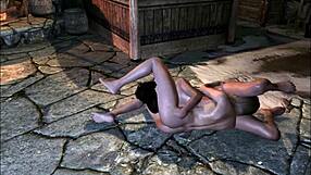 redhead rides massive cock outdoors as clothes rip away wildly