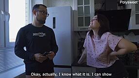 Neighbor ROUGHLY FUCKS Guy Desk Strapon Femdom Cum