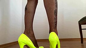 Tranny hiked up miniskirt for tight bondage fetish