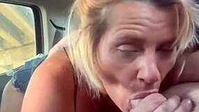 Whore Sucks Cock Deep Then Fucked Bareback in Car Cum in Mouth