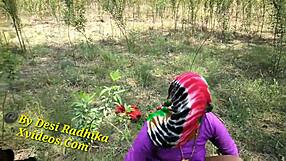 Indian Bhabhi Bent Over Field for Deep Country Ranch Pounding and Outdoor Sex