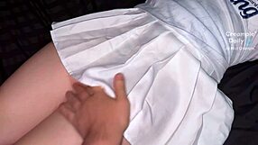 stunning asian beauty in tight dress gets skirt ripped oiled big tits pussy creampied missionary doggystyle