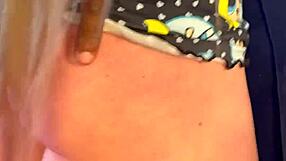 Blonde hotwife pays black delivery stud bbc while cuck hubby away