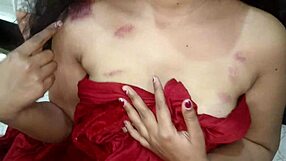 Newlywed BBW Bride And Muscular Groom Roleplay Honeymoon Fuck In Wedding Dress Screaming