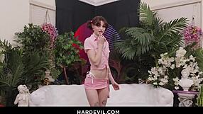 Cute Brunette Teen Slut Deepthroats Monster Cock Domination