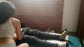 who's this horny colombian teen sucking huge cock till she milks it dry?
