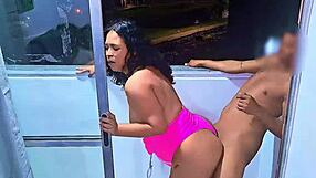 Latina Slut Sucks and Fucks Huge Cock on Medellin Balcony as Cars Zoom By!