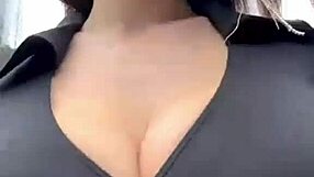 stepmom's big natural tits bounce as she struts outside teasing everyone