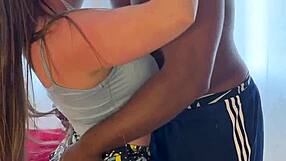 Blonde hotwife pays black delivery stud bbc while cuck hubby away