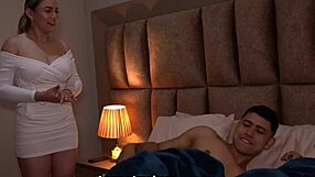Young Stud Fucks Neighbor's Cute Colombian Wife's Big Ass and Saggy Tits in Bedroom Cuckold Session