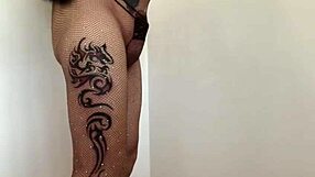 Tranny hiked up miniskirt for tight bondage fetish