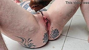 pregnant wife calls hubby to shave her pussy in the shower before rough bbc anal