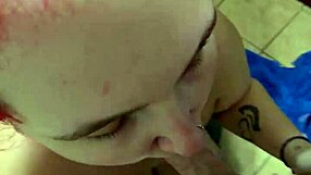 amber drops to knees sucking daddy homemade submissive blowjob