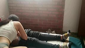 who's this horny colombian teen sucking huge cock till she milks it dry?