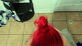 amber drops to knees sucking daddy homemade submissive blowjob