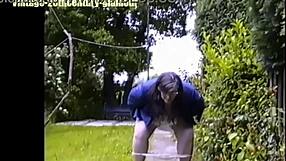 bank manager elizabeth hogben sneaks out back to pee in her garden