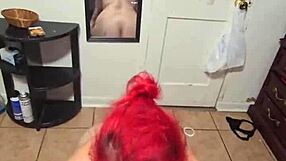 amber drops to knees sucking daddy homemade submissive blowjob