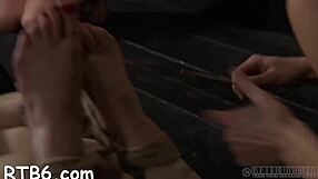 Four horny gals crammed in tiny bdsm cage