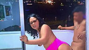 Latina Slut Sucks and Fucks Huge Cock on Medellin Balcony as Cars Zoom By!