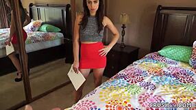 stepfather alone with teasing playmate daughter starts seduction game