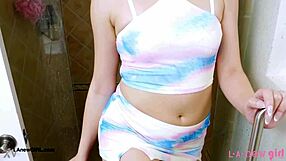 ever seen a fierce brunette shower like this after her daddy interview?