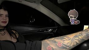 Can alt goth teen handle taxi driver's monster cock stretching her wet holes?