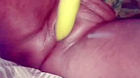 Desi bhabhi stuffs brinjal deep in shaved pussy for wet orgasm