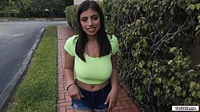 ella's hairy pussy gets fucked hard outdoors for cash