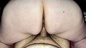 thick white bbw milf spreads big fat ass for huge creampie load inside!