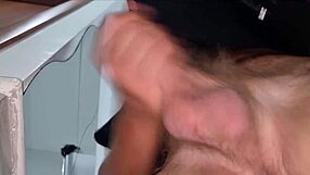 Italian stepson with huge cock arrives fucks bed then closeup cumshot on phone