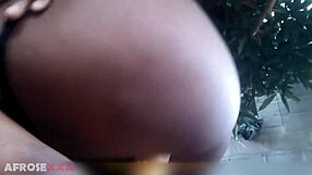 Big Black Ass Bounces Wildly On Thick Dick Outdoors