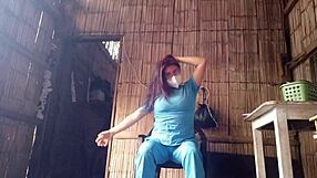 Real Nurse Back from Hospital Masturbates Horny Pussy After Work Craving Patient Cock