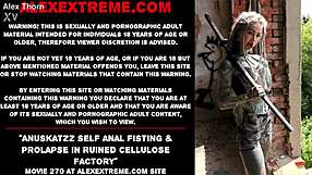 😲 anuskatzz fists her own ass to prolapse outdoors in old factory!