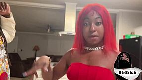 Str8rich pounds sexy redhead ebony teen ass at atlanta's wild halloween party bash