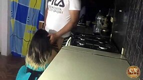 I fuck hot hermanastra quick in kitchen then anal pound her tight ass while everyone sleeps