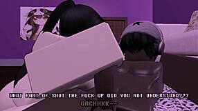 Asian femdom rides and handjobs black cock in roblox parody