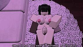 Asian femdom rides and handjobs black cock in roblox parody