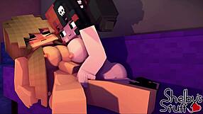 Hey, check out these horny Minecraft lesbians getting it on in the game world
