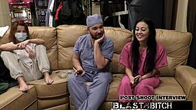 Blaire Celeste Sucks Two Cocks Deepthroat Face Fucked Blasted Cum Hospital Nurse POV
